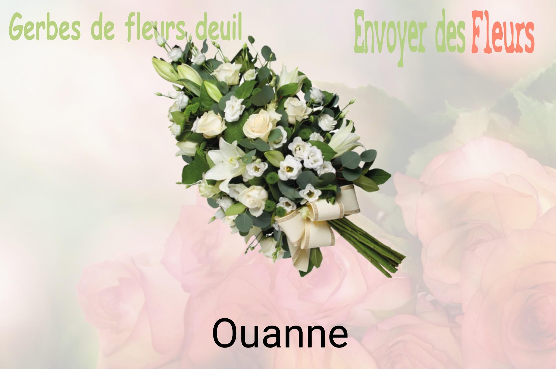 Gerbe de fleurs de deuil livrée à Ouanne